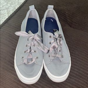 Grey Sperry Slip Ons